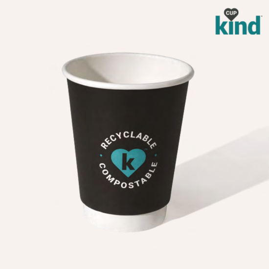 25 12oz Double Wall CUPkind Hot Cups - PE/PLA Free, FSC Certified