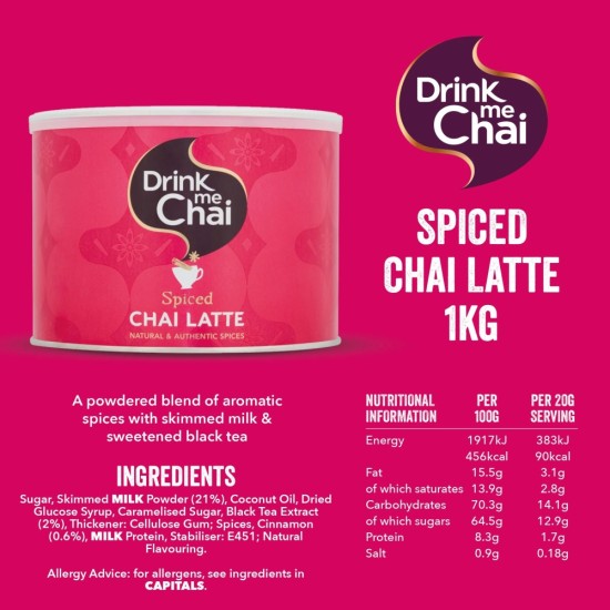 Drink Me Chai Spiced Chai Latte 1kg