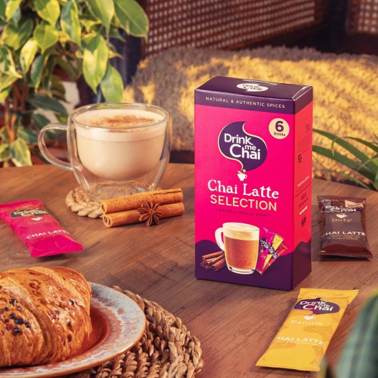 Drink Me Chai Spiced Chai Latte Sachets - Pack of 30 Single Serve Sticks