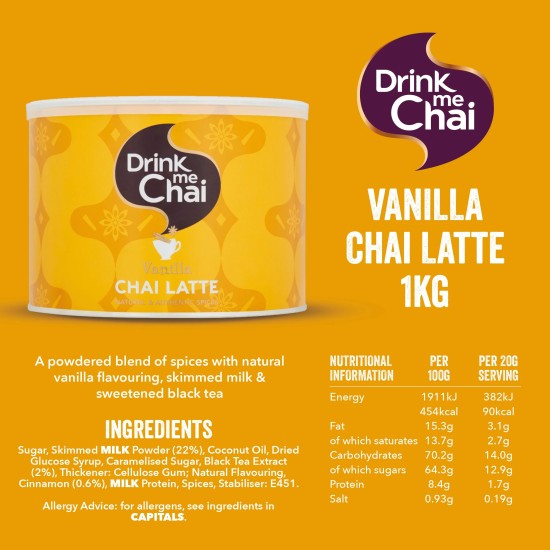 Drink Me Chai Vanilla Chai Latte (4 x 1kg)