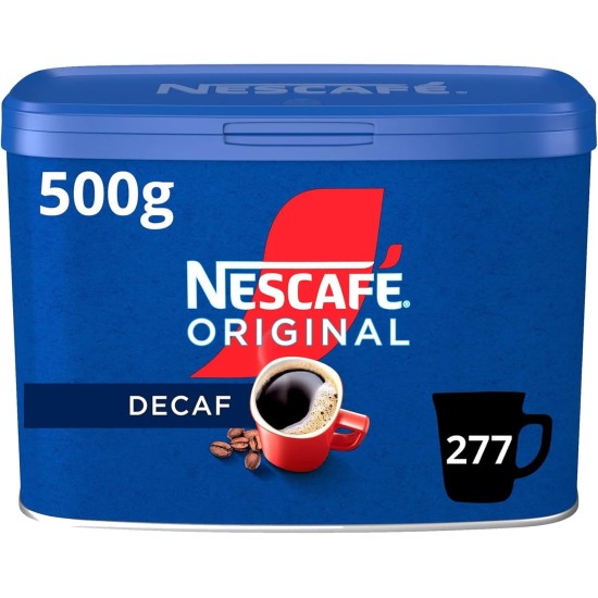Nescafe Decaf Instant Coffee Granules (500g tin) - 277 Cups