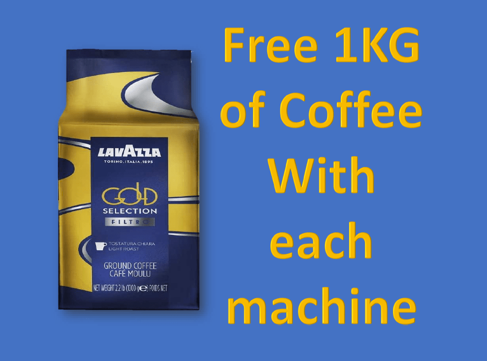 Free Lavazza Gold with each machine