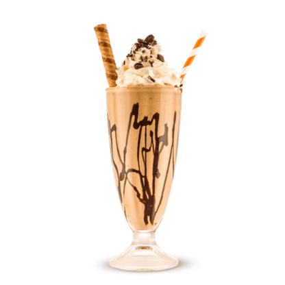 Shmoo cappuccino milkshake in a glass