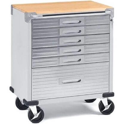 Stainless Steel Workshop Trolley with Granite Sides - Image 2